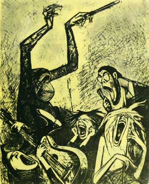 Советский плакат «Макакофония». Художник Ф. Решетников. 1966